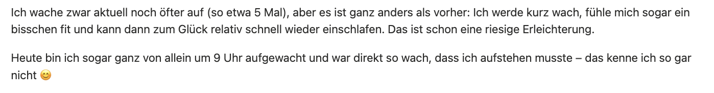 Heute ganz von allein um 9 Uhr aufgewacht und direkt wach.