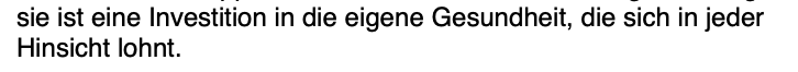 Eine Investition in die eigene Gesundheit, die sich lohnt.