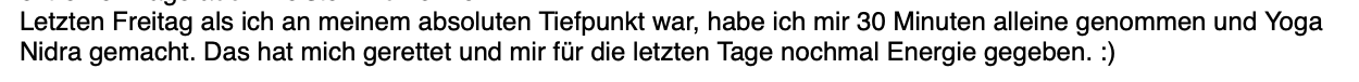 Yoga Nidra am Tiefpunkt hat mich gerettet.